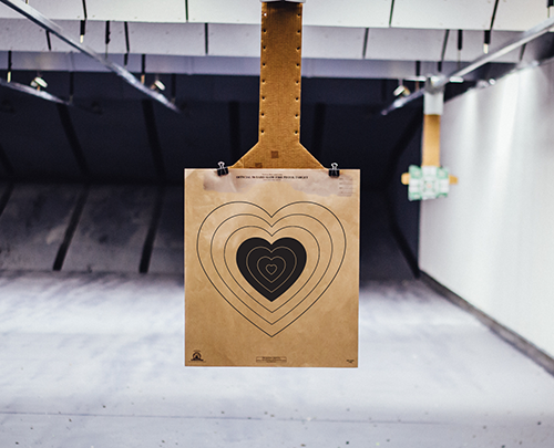 Heart target for firearms date night